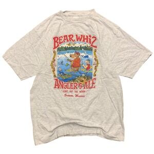 Vintage 1993 Alore Bear Whiz Anglers Ale T-Shirt Branson Missouri Gray Large